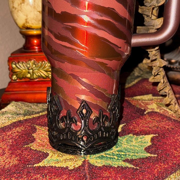 Fancy Black Crown Tumbler Boot, Tumbler Boot Sleeve, fits your Stanley Tumblers, Unique Gift