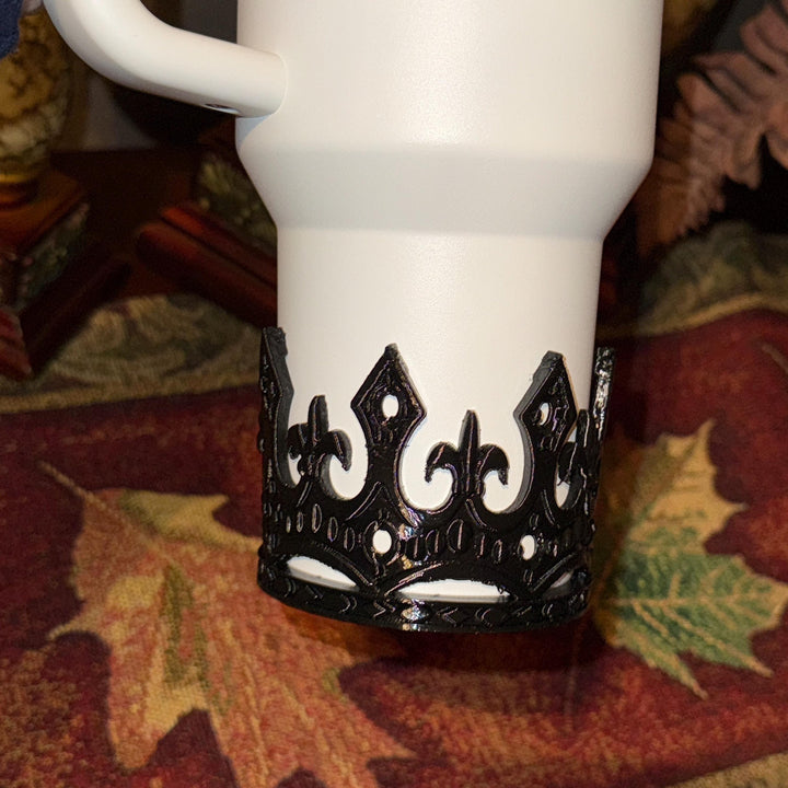 Fancy Black Crown Tumbler Boot, Tumbler Boot Sleeve, fits your Stanley Tumblers, Unique Gift