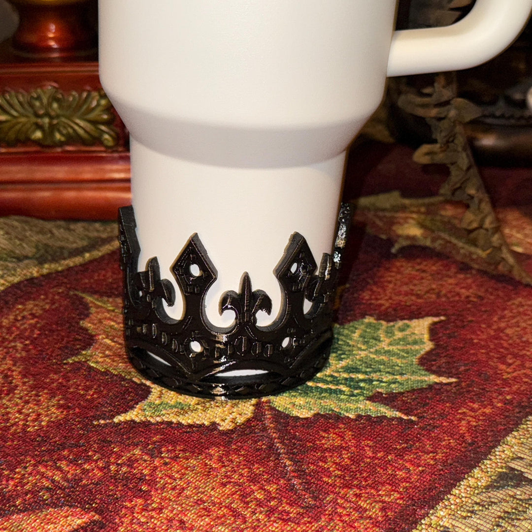 Fancy Black Crown Tumbler Boot, Tumbler Boot Sleeve, fits your Stanley Tumblers, Unique Gift