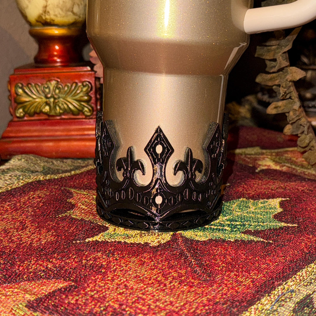 Fancy Black Crown Tumbler Boot, Tumbler Boot Sleeve, fits your Stanley Tumblers, Unique Gift