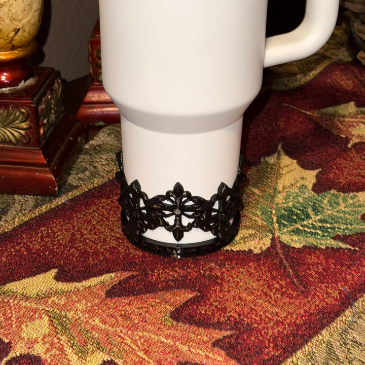 Fancy Black Crown Tumbler Boot, Tumbler Boot Sleeve, fits your Stanley Tumblers, Unique Gift