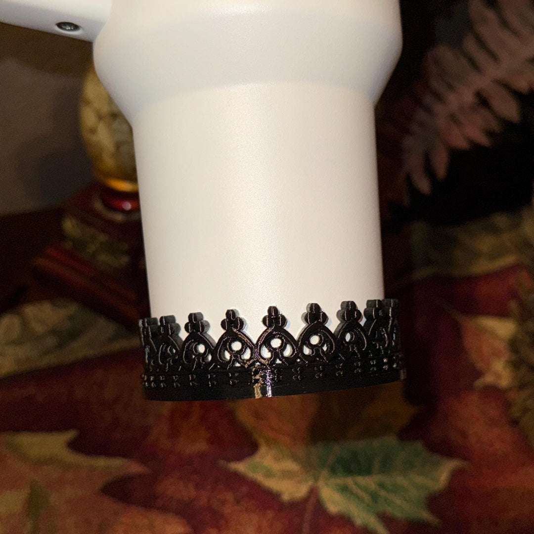 Fancy Mini Black Crown Tumbler Boot, Tumbler Boot Sleeve, fits your Stanley Tumblers, Unique Gift