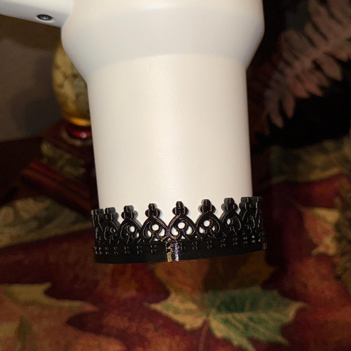 Fancy Mini Black Crown Tumbler Boot, Tumbler Boot Sleeve, fits your Stanley Tumblers, Unique Gift