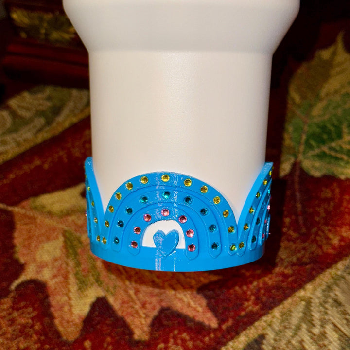 Detailed Rhinestone Fancy Rainbow Tumbler Boot, Tumbler Boot Sleeve, Pastel Easter Spring, Fit's Stanley Tumblers, Cup Sleeve, CUSTOMIZE