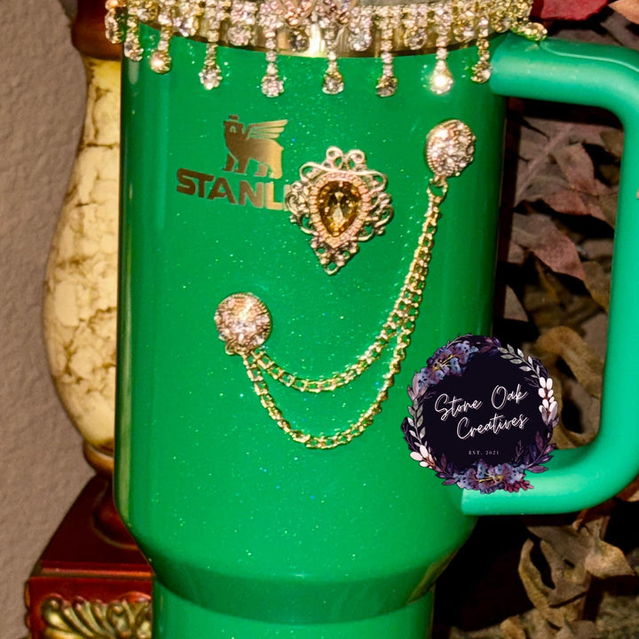 Gold Fancy Rhinestone Royal Princess Accessory for Stanley tumblers BEST SELLER Crown Topper, Royal Queen Halo Bling Bangle Band Boot Straw