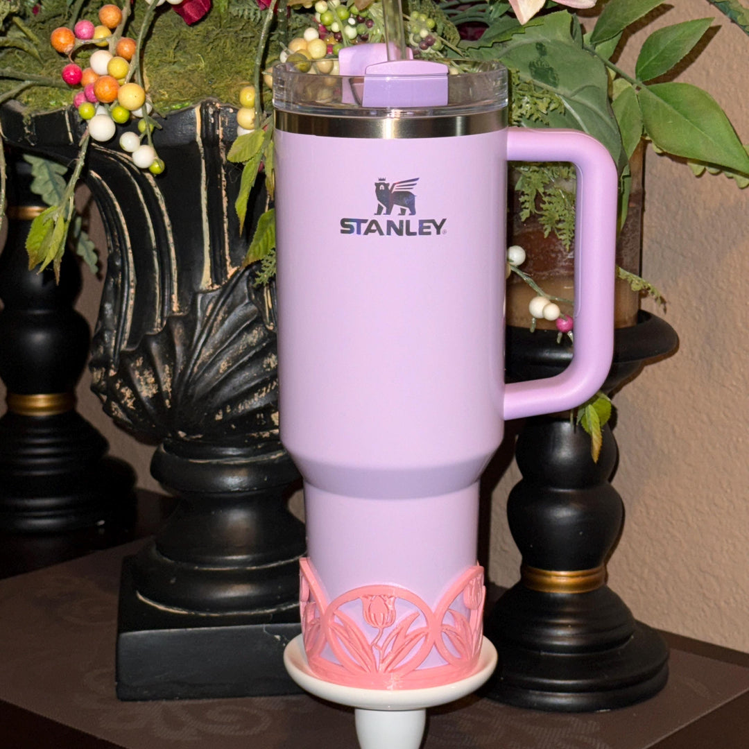 Beautiful Spring Tulip Tumbler Boot, Tumbler Boot Sleeve, fits your Stanley Tumblers, Unique Gift for Spring Easter