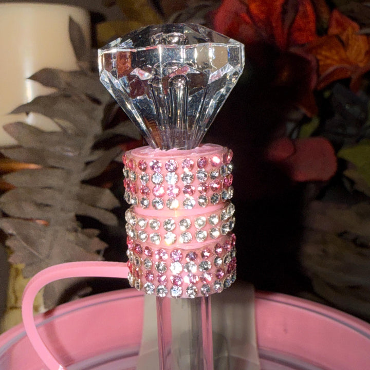 Pink and Silver Rhinestone Royal Princess Accessory Collection for Stanley tumblers, Royal Halo Lid Bling