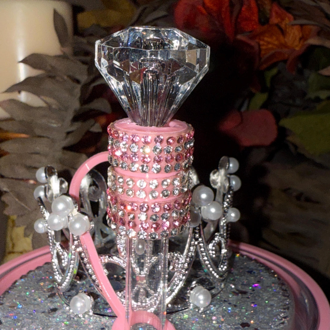 Fancy Pink and Silver Rhinestone Royal Princess Accessory Collection for Stanley tumblers, Royal Halo Lid Bling Band Bangle Boot BEST SELLER