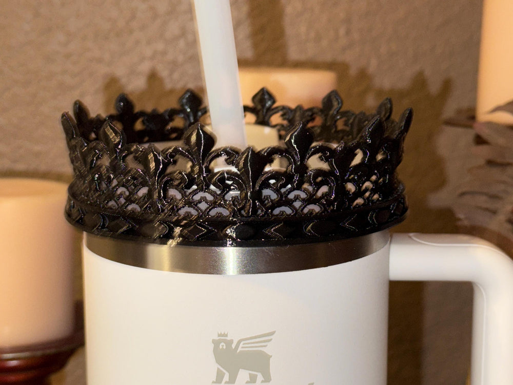 Beautiful Black Crown Lid Halo Bangle and Boot for Stanley tumblers, Tumbler Sleeves