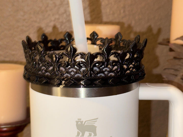 Beautiful Black Crown Lid Halo Bangle and Boot for Stanley tumblers, Tumbler Sleeves