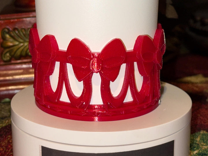 Beautiful Red Bow Lid Halo Bangle and Boot for Stanley tumblers, Tumbler Sleeves