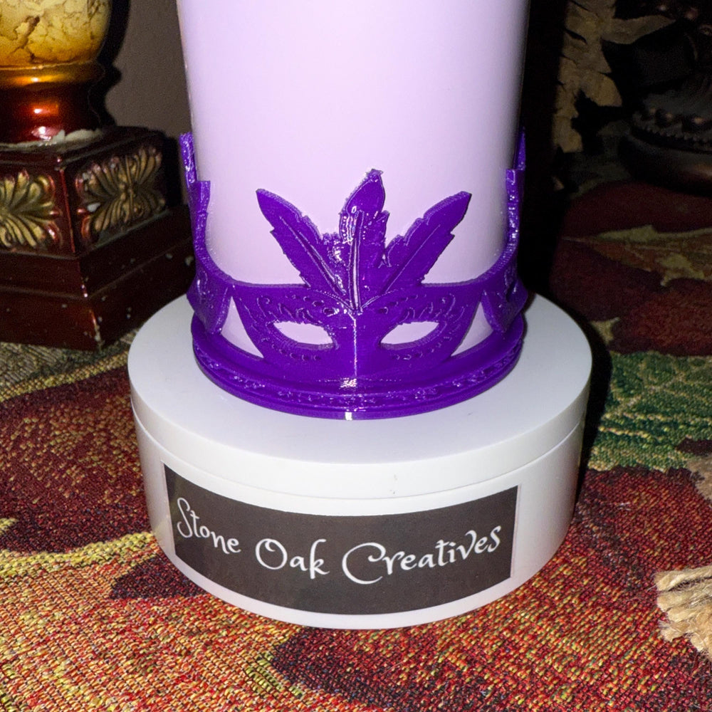 Mardi Gras Mask Tumbler Boot, Protective Sleeve, for Stanly and other tumbler brands