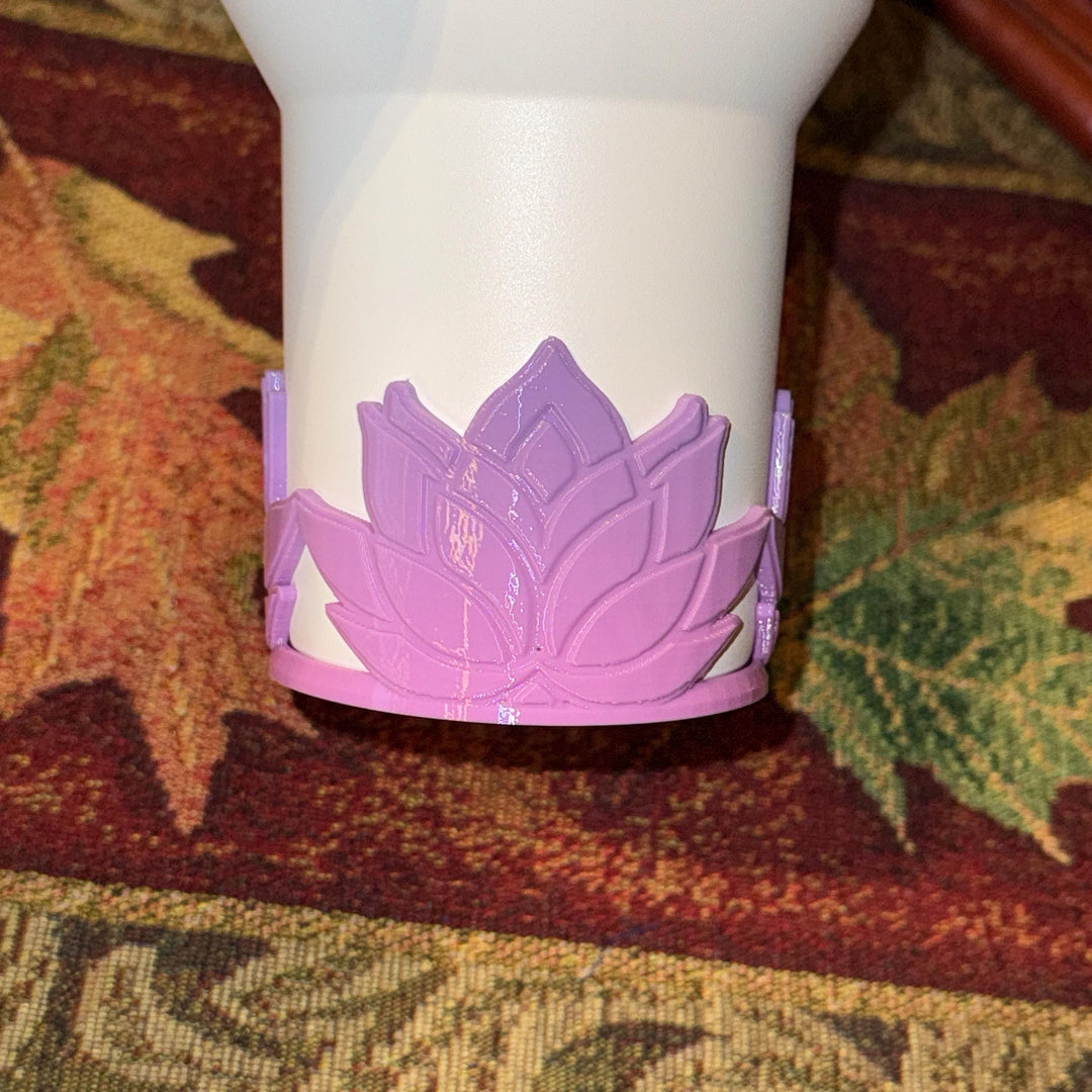 Beautiful Spring Pastel Floral Lotus Flower Tumbler Boot, Straw Topper, Tumbler Boot Sleeve, fits your Stanley Tumblers, custom colors