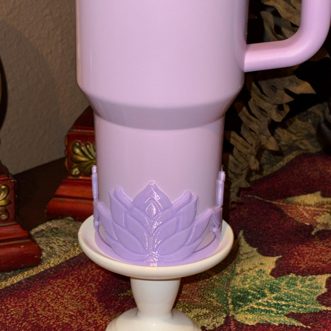 Beautiful Spring Pastel Floral Lotus Flower Tumbler Boot, Straw Topper, Tumbler Boot Sleeve, fits your Stanley Tumblers