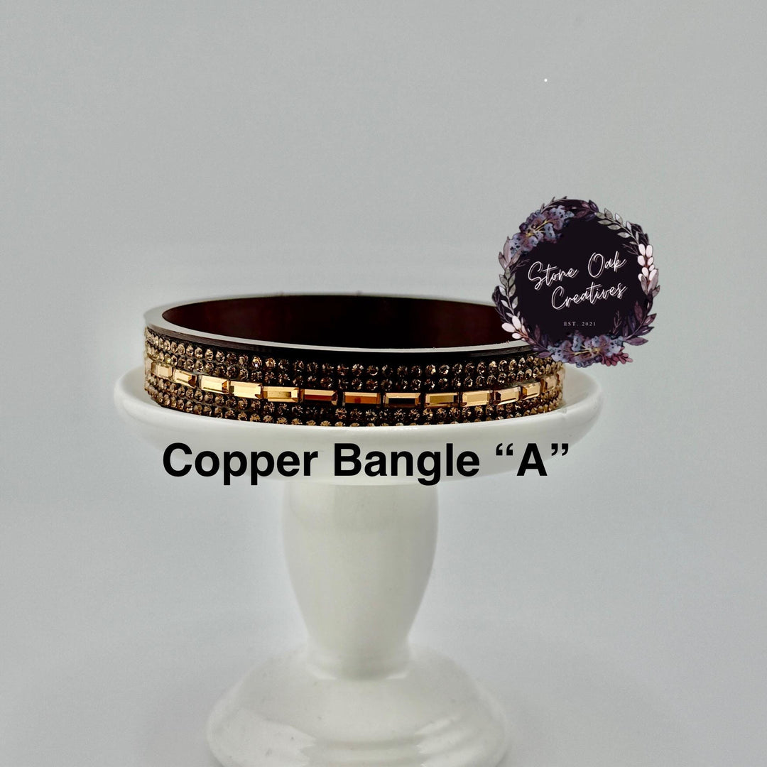 Copper Mini Fancy Bangle Band Royal Princess Accessory Collection for Stanley tumblers, accent jewelry goes great above bracelet stack