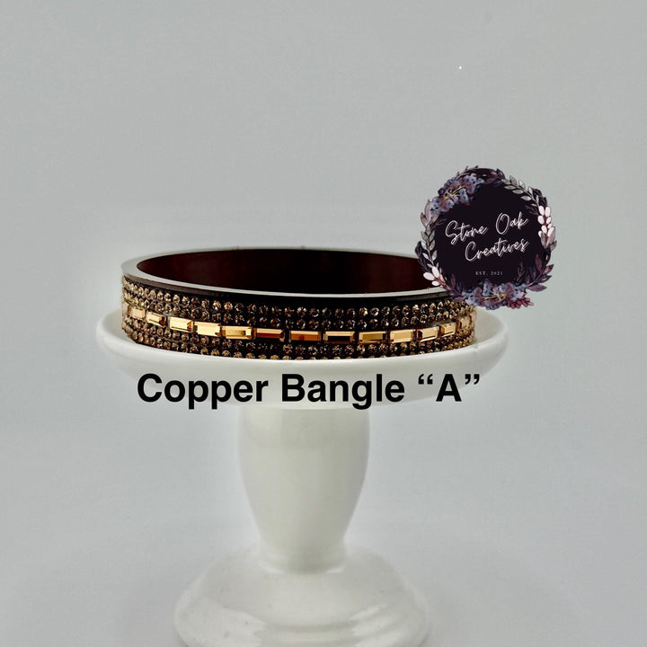Copper Mini Fancy Bangle Band Royal Princess Accessory Collection for Stanley tumblers, accent jewelry goes great above bracelet stack
