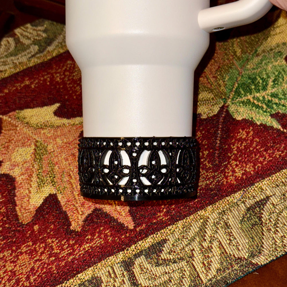 Fancy Black Mosaic Crown Tumbler Boot, Tumbler Boot Sleeve, fits your Stanley Tumblers, Unique Gift, multiple colors available