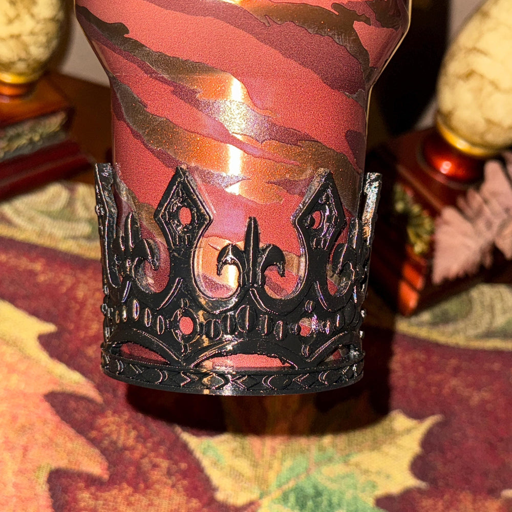 Fancy Black Crown Tumbler Boot, Tumbler Boot Sleeve, fits your Stanley Tumblers, Unique Gift