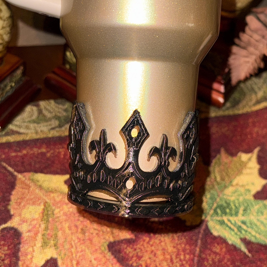 Fancy Black Crown Tumbler Boot, Tumbler Boot Sleeve, fits your Stanley Tumblers, Unique Gift