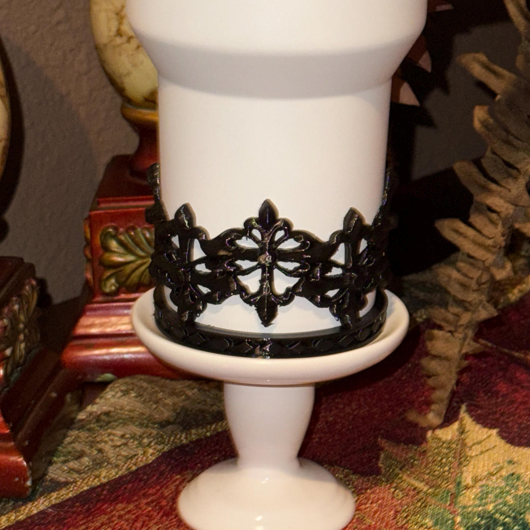 Fancy Black Crown Tumbler Boot, Tumbler Boot Sleeve, fits your Stanley Tumblers, Unique Gift