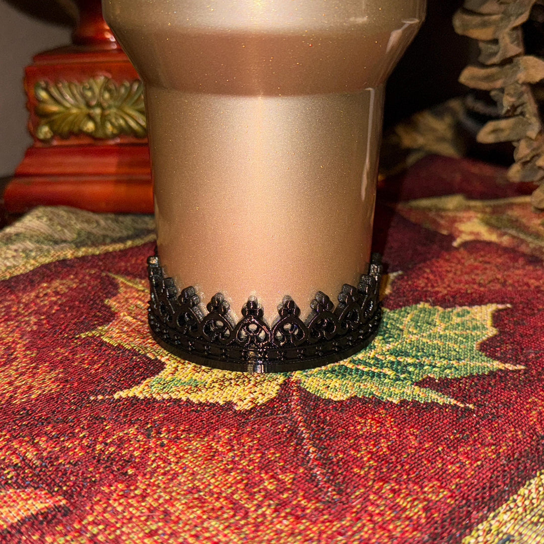 Fancy Mini Black Crown Tumbler Boot, Tumbler Boot Sleeve, fits your Stanley Tumblers, Unique Gift