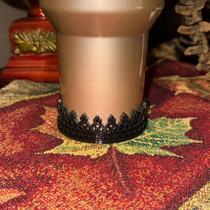 Fancy Mini Black Crown Tumbler Boot, Tumbler Boot Sleeve, fits your Stanley Tumblers, Unique Gift