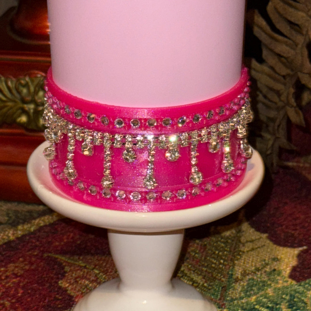 Fancy Pink Punch and Silver Rhinestone Royal Princess Accessory Collection for Stanley tumblers, Halo Lid Bling Band Bangle Boot BEST SELLER