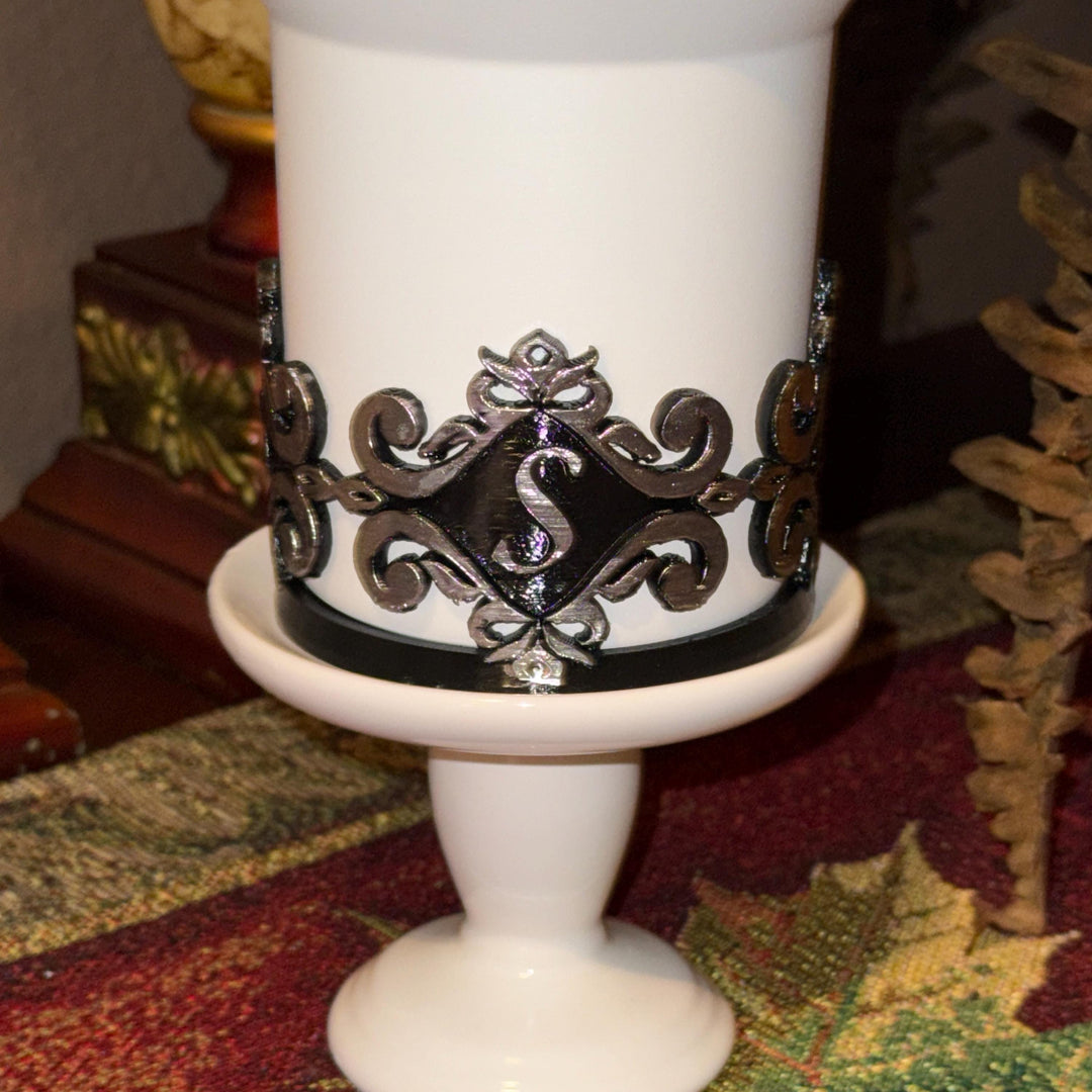 Fancy Gold Silver Monogram Initial Tumbler Boot, Tumbler Boot Sleeve, fits your Stanley Tumblers, Unique Gift