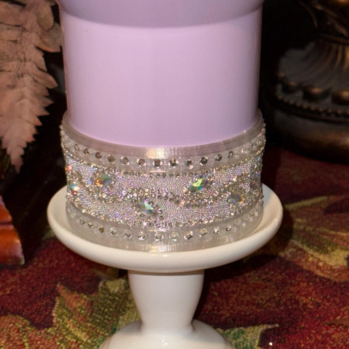 Flat Fancy Rhinestone Tumbler Princess Collection emblished with colorful rhinestones, Stanley tumbler accessories, unique gift, silver