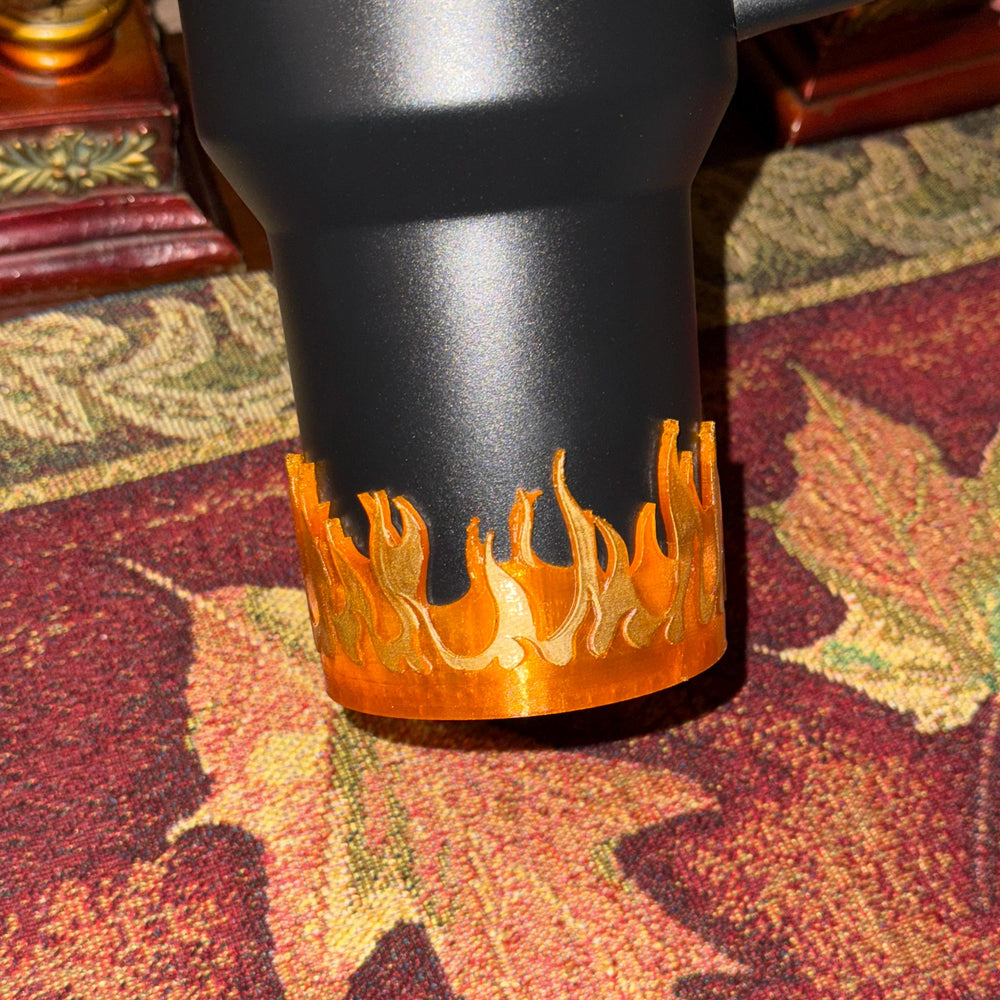 Fire Flames Tumbler Boot, Hot Cup Sleeve Design, Accessories for your 20/30 or 40 oz Stanley tumblers, Unique Gift
