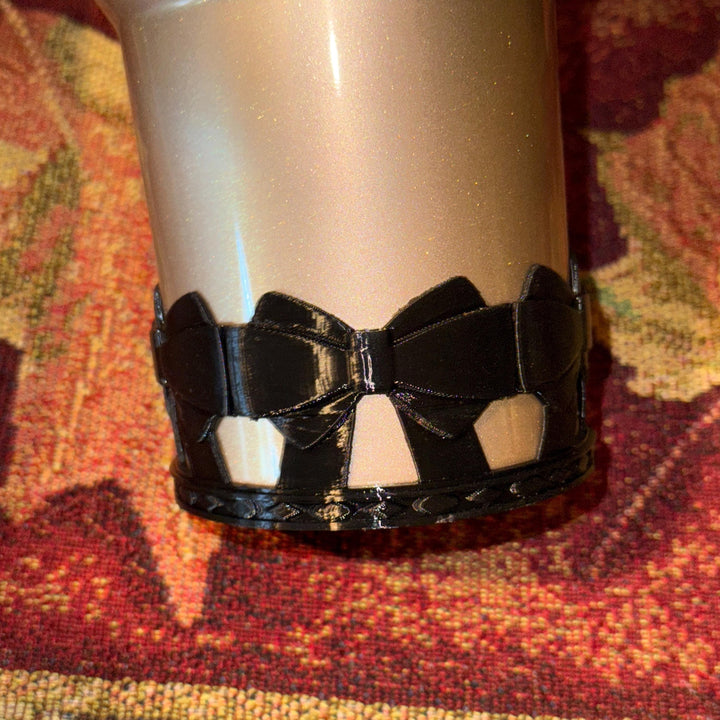 Black Coquette Bow Tumbler Boot, Shimmery Stylish Sleeve, Princess Queen, Fits Stanley Meoky, Simple Modern, Owala, Protective Sleeve