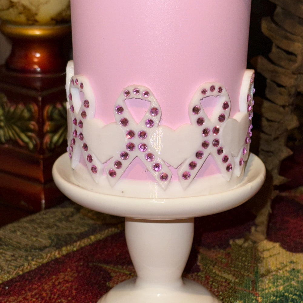 Rhinestone Breast Cancer Awareness Ribbon Tumbler Boot, Pink White Protective Sleeve, Princess Bow, Fit's Stanley Tumblers