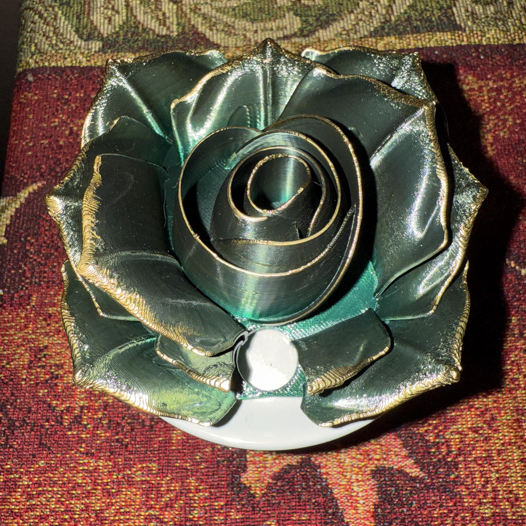 Luxurious 3D Black Rose with Gold tips Tumbler Topper that fit the 30 oz and 40 oz Stanley tumbler lids, HOT SELLER