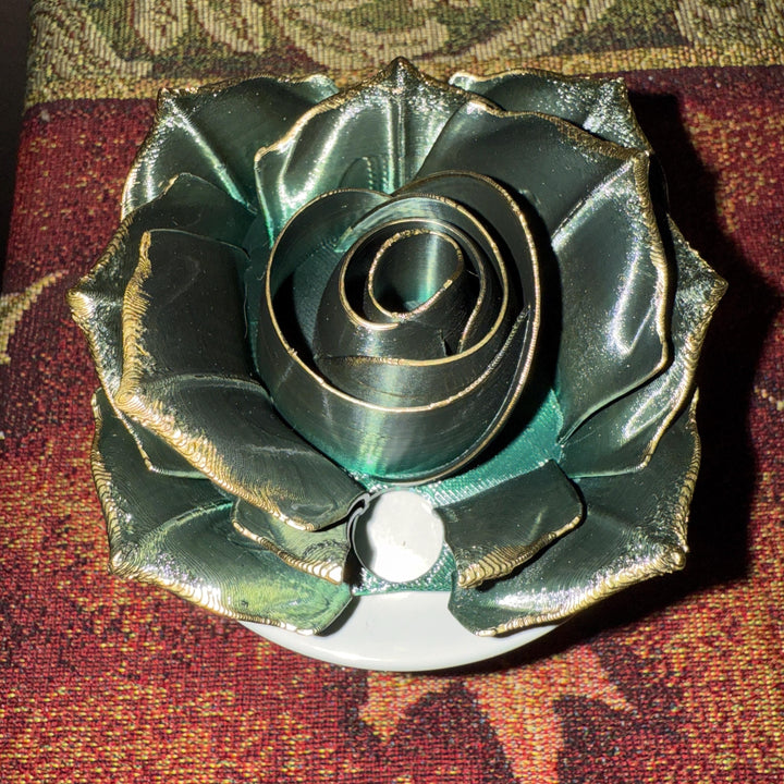 Luxurious 3D Black Rose with Gold tips Tumbler Topper that fit the 30 oz and 40 oz Stanley tumbler lids, HOT SELLER