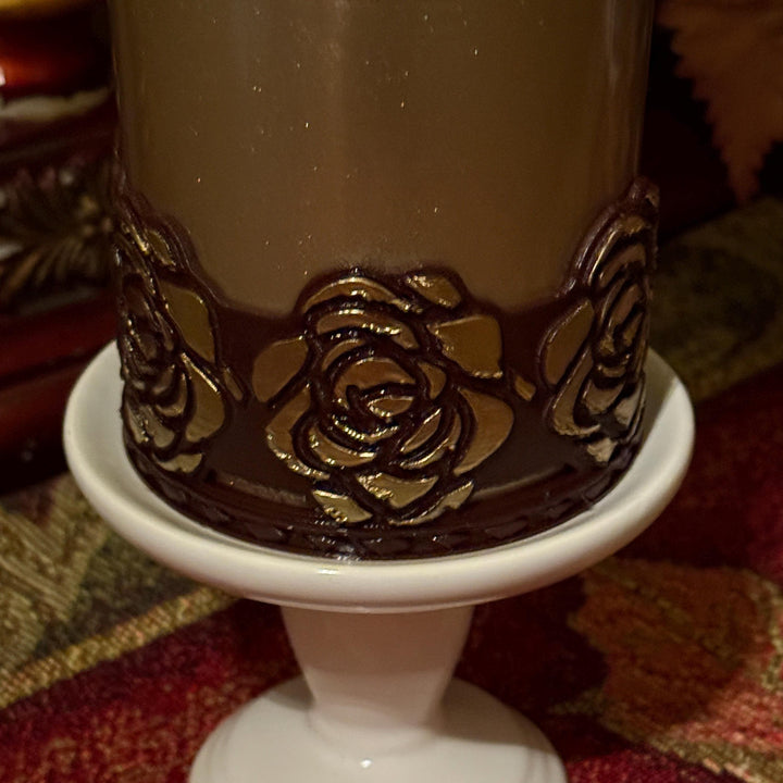 Luxurious 3D Rose with Gold tips Tumbler Topper or matching rose boot that fit Stanley tumbler, Chocolate Brown Gold