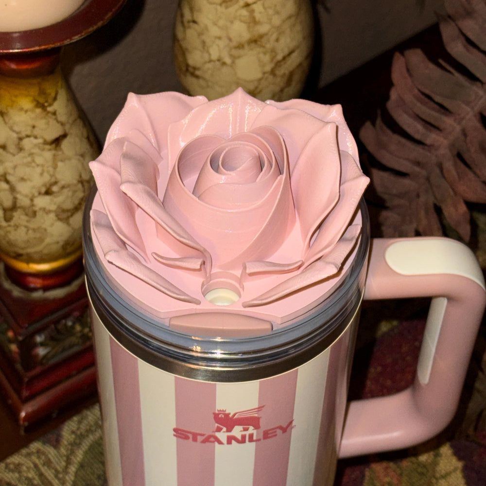 3D Rose Tumbler Topper that fit the new Oasis Stanley lids, Rose tumbler topper, 3D Decorative Lid,