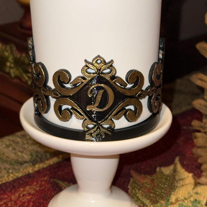 Fancy Gold Silver Monogram Initial Tumbler Boot, Tumbler Boot Sleeve, fits your Stanley Tumblers, Unique Gift