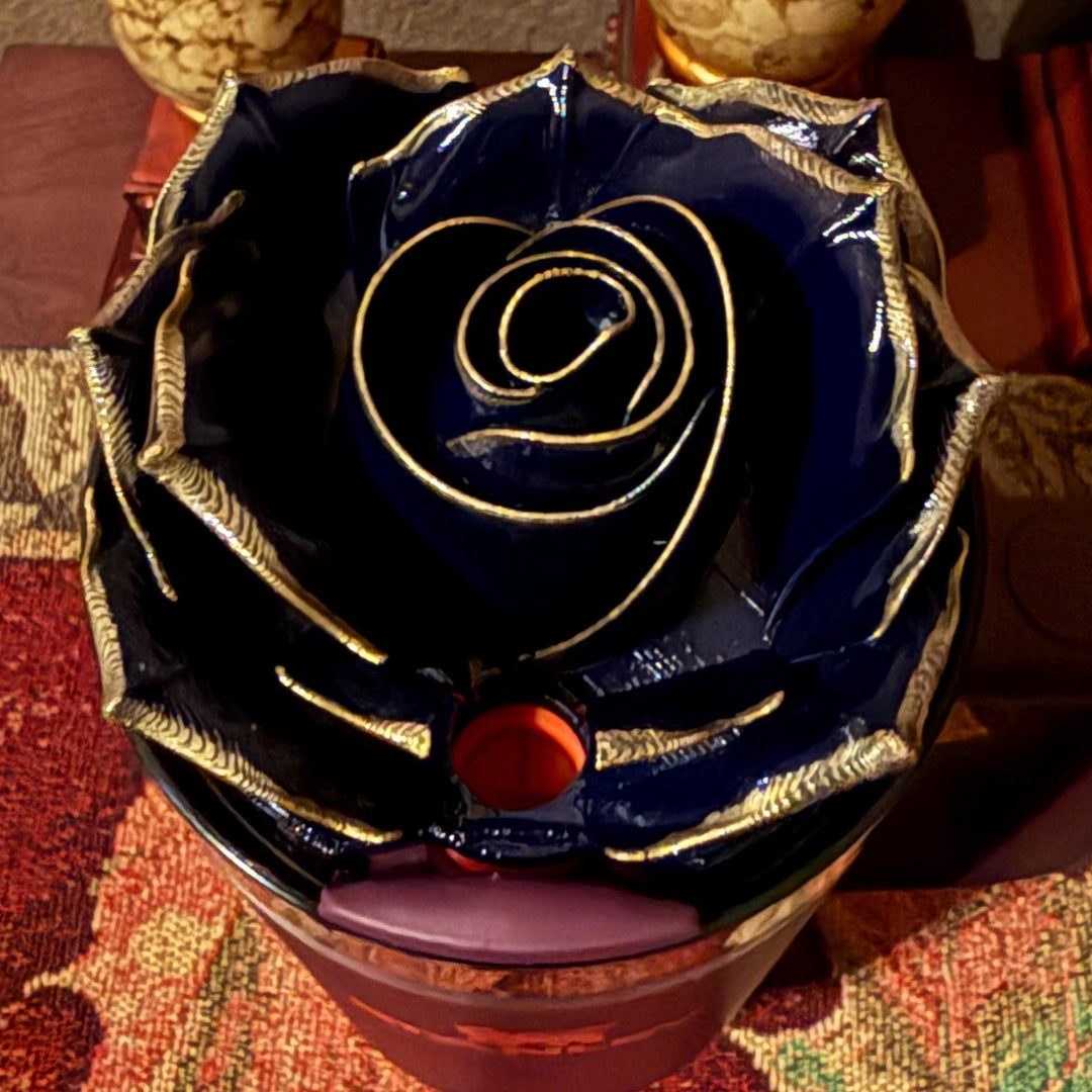 Luxurious 3D Black Rose with Gold tips Tumbler Topper that fit the 30 oz and 40 oz Stanley tumbler lids, HOT SELLER
