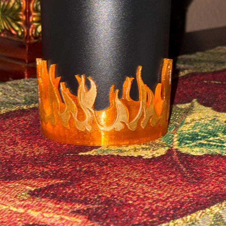 Fire Flames Tumbler Boot, Bangle Halo, straw topper, Cup Sleeve Design, Accessories for your 20/30 or 40 oz Stanley tumblers, Unique Gift