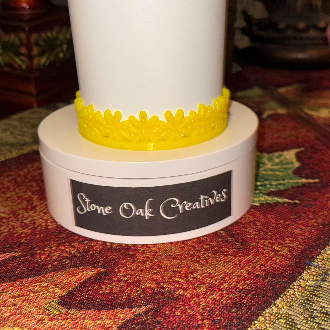 Yellow Spring Floral Daisy Tumbler Accessories for Stanley tumblers, Halo Lid Band Bangle Boot Rose Peony Lid Flower Topper, Unique Gift