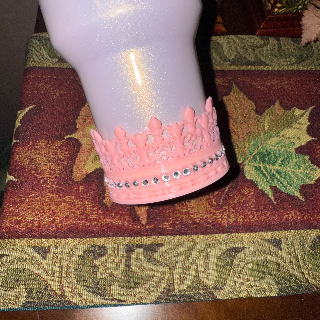 Pink Rhinestone Queen Crown Tumbler Boot, Tumbler Boot Sleeve, Princess Crown Boot, fits your Stanley Tumblers, multiple colors BEST SELLER