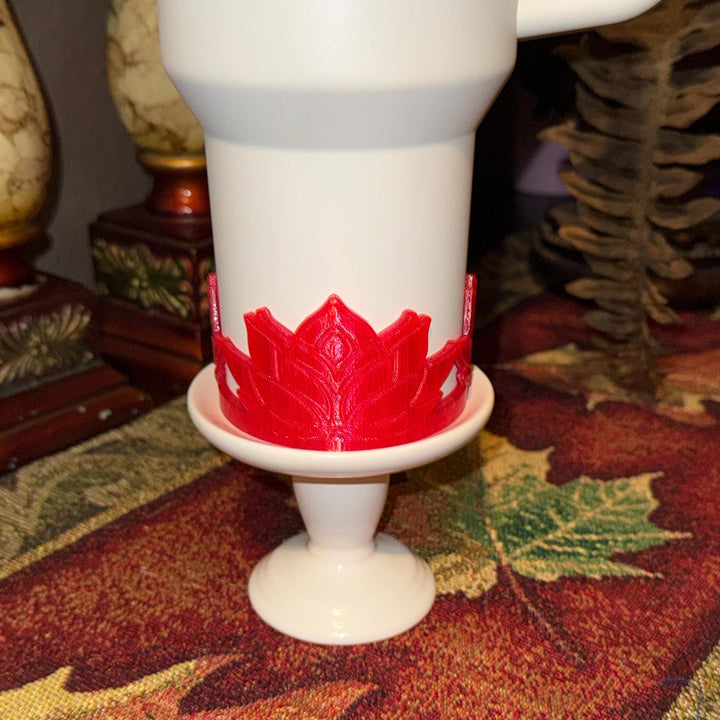 Red Beautiful Spring Resort Floral Lotus Flower Tumbler Boot Topper, Tumbler Boot Sleeve, straw topper, fits the Mothers Day Desert Blooms