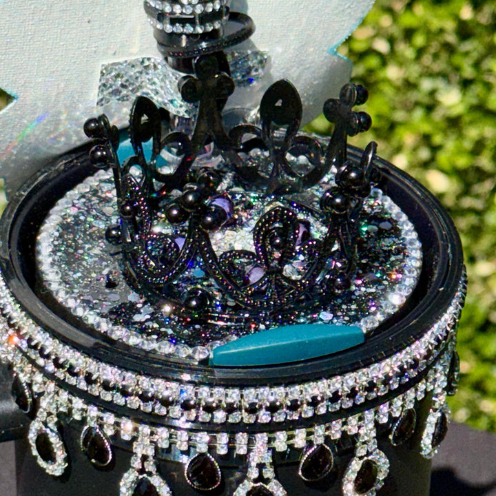 Elegant Black and Silver Rhinestone Royal Princess Accessories