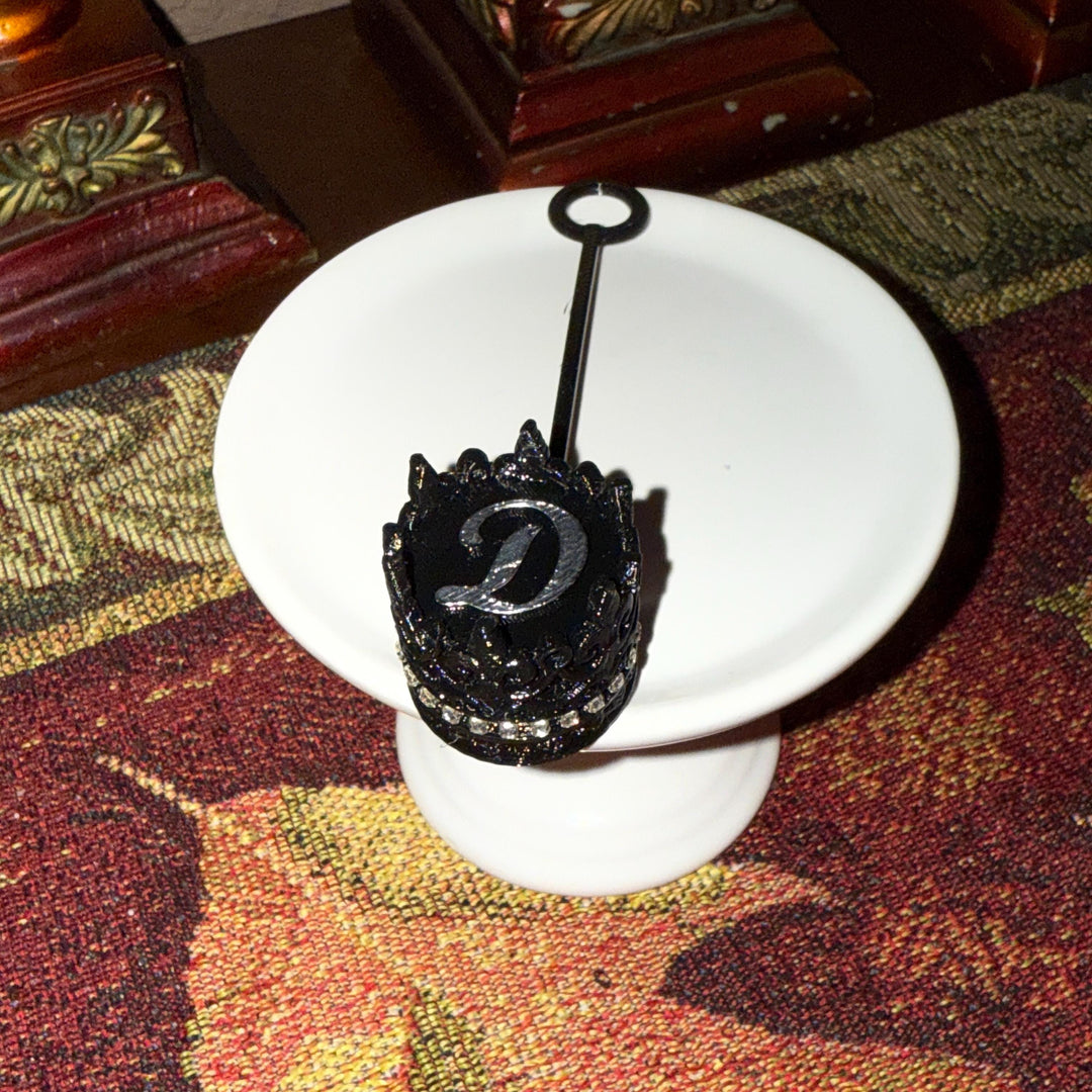 Rhinestone Black Fleur-de-lis Crown Tumbler Boot or Straw Topper, fits your Stanley Tumblers, Unique Gift, multiple colors available