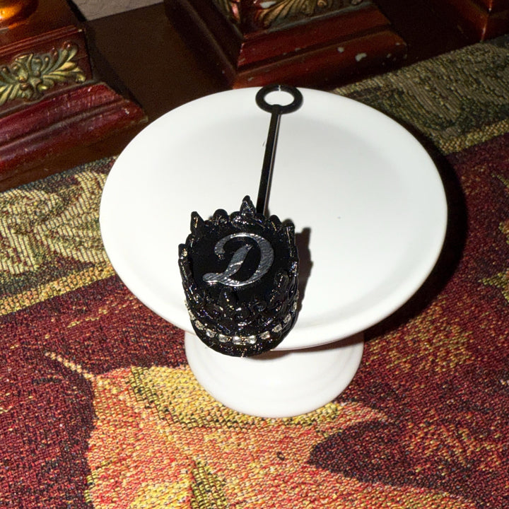 Rhinestone Black Fleur-de-lis Crown Tumbler Boot or Straw Topper, fits your Stanley Tumblers, Unique Gift, multiple colors available
