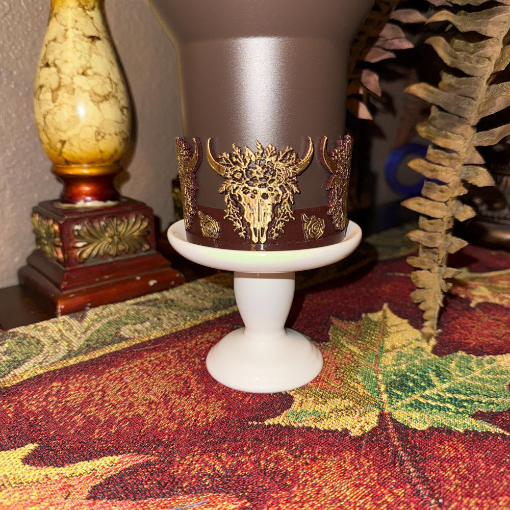 Bull Horns with Flowers Tumbler Boot, Rodeo Cup Sleeve, fits your Stanley Tumblers, Unique Gift