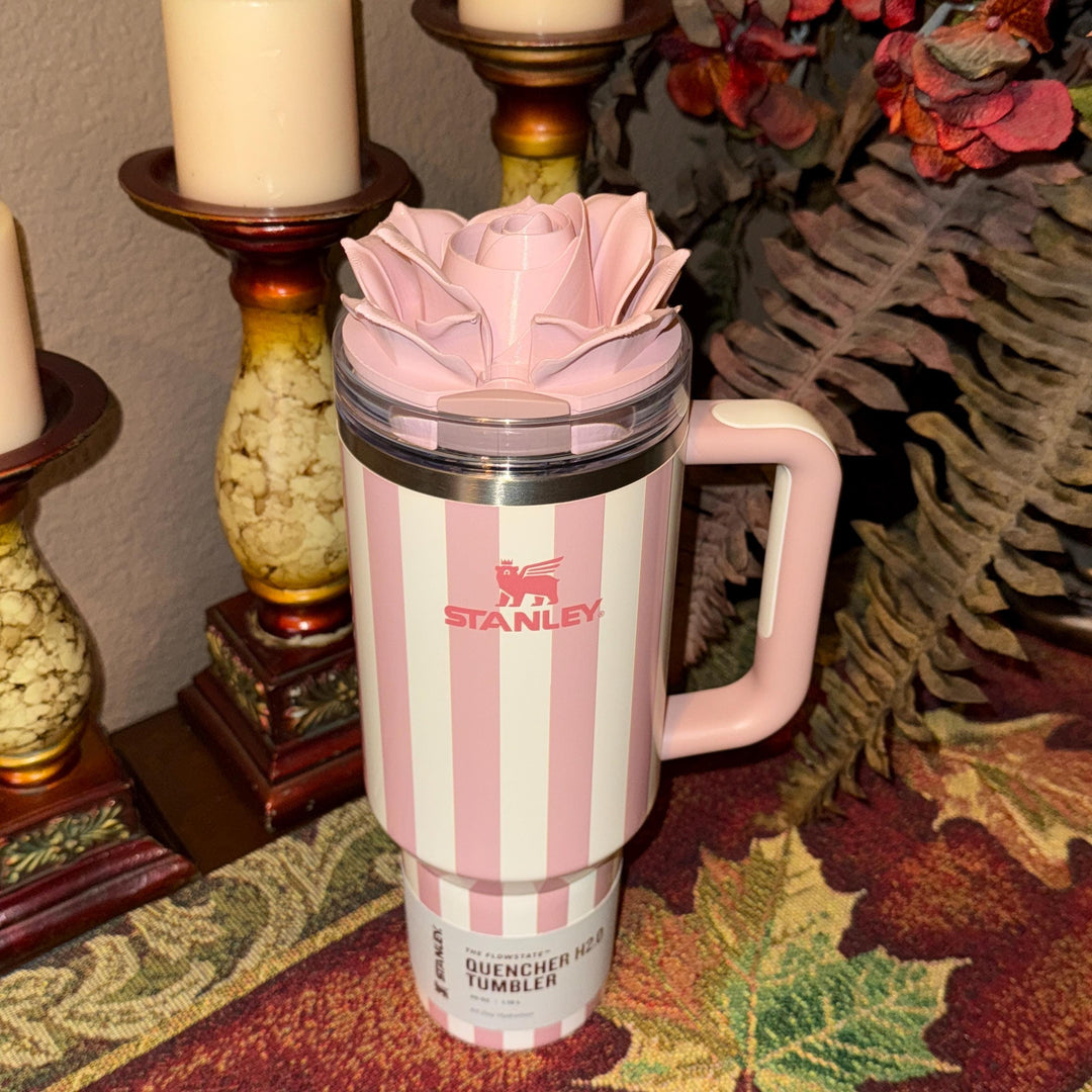 3D Rose Tumbler Topper that fit the new Oasis Stanley lids, Rose tumbler topper, 3D Decorative Lid,