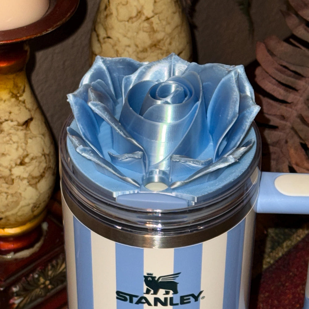 3D Rose Tumbler Topper that fit the new Oasis Stanley lids, Rose tumbler topper, 3D Decorative Lid,