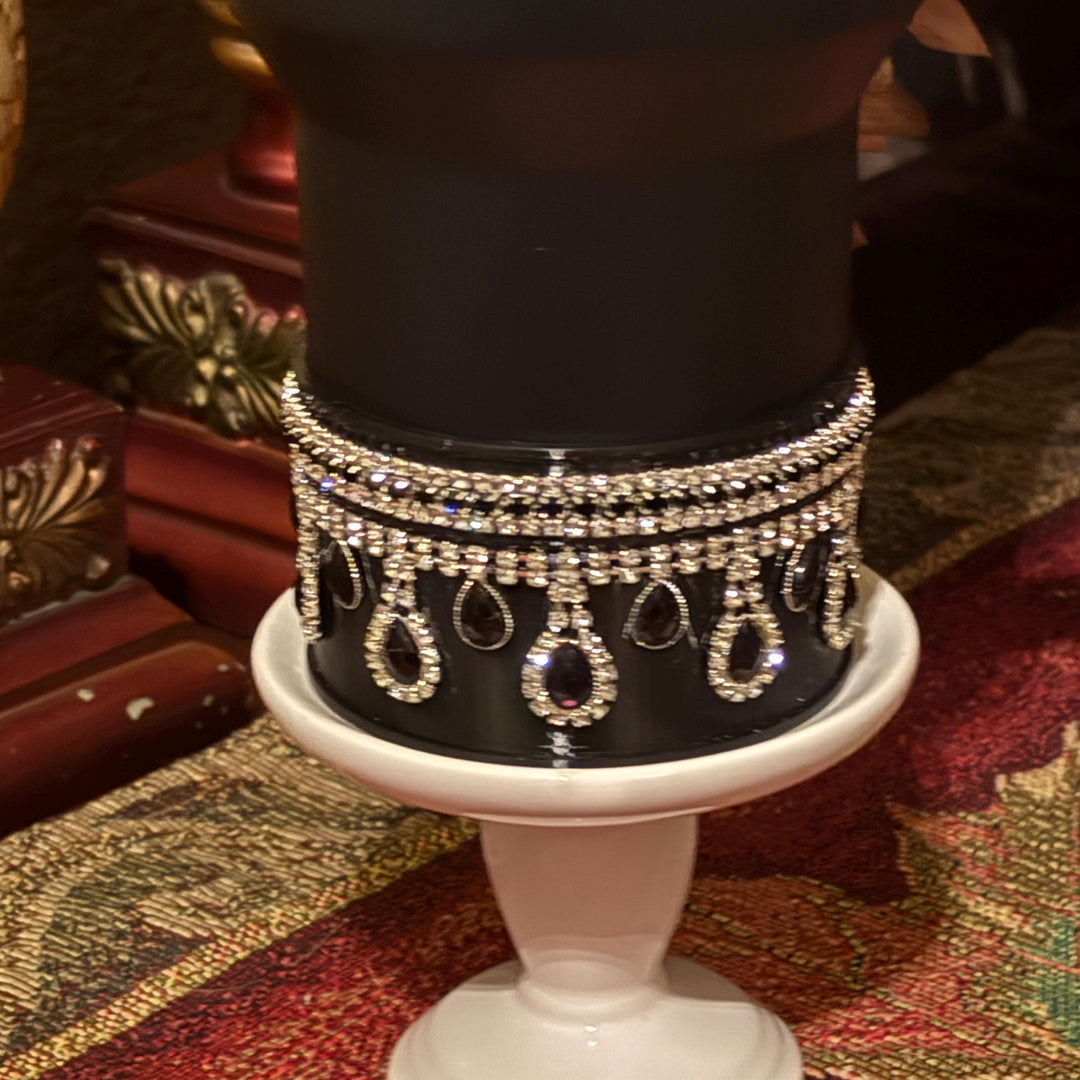 NEW Black and Silver Dangle Chain Rhinestone Royal Princess Accessory Collection for Stanley tumblers, Halo Lid Bling Band Bangle Boot Charm