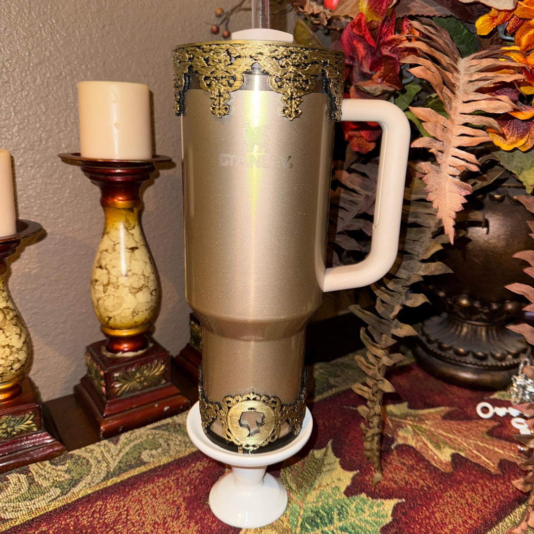 Fancy Detailed Princess Queen Tumbler Boot, Halo, Deluxe Crown and Straw Topper Collection, fits Stanley Tumblers, Unique Gift